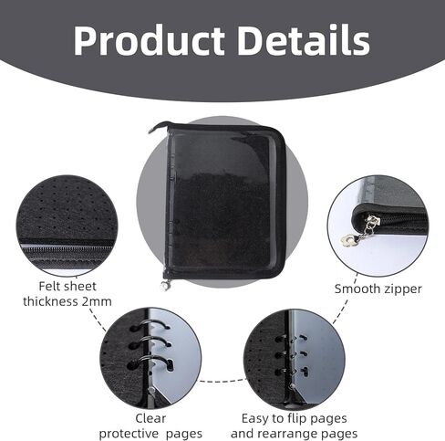 Klmnop Pin Display Book, Trading Enamel Pin Book with 8-Page Display Boards, A5 Portable Brooch Binder Album for Travel Collectors(Black) in Saudi Arabia