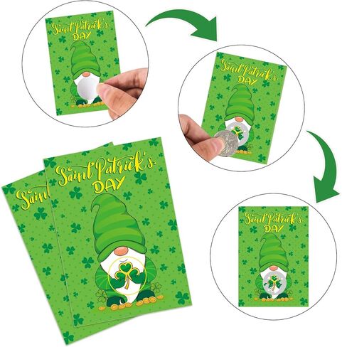 MOUNMDA 36 قطعة من بطاقات ألعاب القديس باتريك للخدش - ألعاب يوم القديس باتريك - ألعاب حفلات شامروك كرافت لحفلات عيد القديس باتريك المفضلة تذاكر السحب in Kuwait
