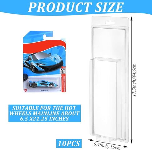 10 Pack 5 Separate Car Protector Case for Hot Wheels Mainline,Protector Packs Compatible with Hot Wheels Model,5 Car Clamshell Display Clamshell Cases Plastic Display Protective Case in Saudi Arabia