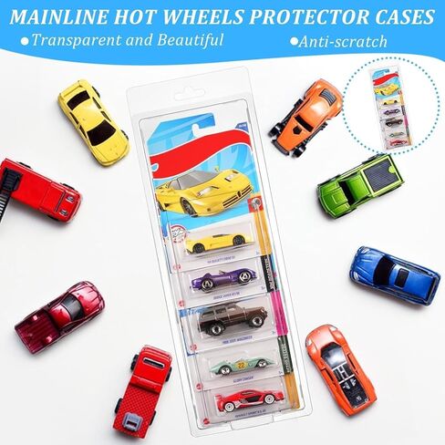 10 Pack 5 Separate Car Protector Case for Hot Wheels Mainline,Protector Packs Compatible with Hot Wheels Model,5 Car Clamshell Display Clamshell Cases Plastic Display Protective Case in Saudi Arabia