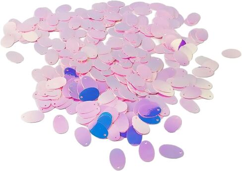 20g Flat Oval Mix Color Sequin Paillettes 12 * 19MM,Shiny Plastic Loose Sequins for Crafts,Scrapbooking,Sewing Decorations(About 260 Pieces) in Saudi Arabia