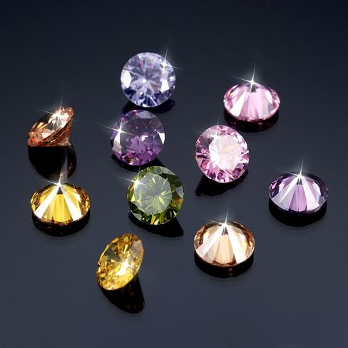 50Pcs Zirconia Cabochons Grade A Shiny Faceted Cubic Zirconia for Ring Necklace Bracelet Earring DIY Jewelry Making Wedding Decorations Ornaments Accessories 3x2mm (0.12x0.08 inch) Random Mix Color in Saudi Arabia