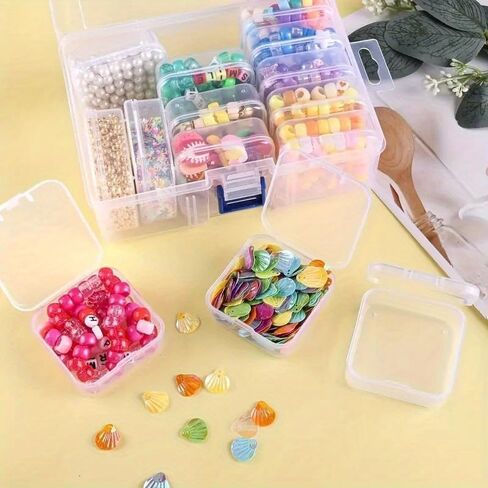 1pc 14 Grid Plastic Storage Boxes, Transparent Portable Storage Boxes, Multi-Purpose Crafts, Beads, Hair Accessories (Clear) in Saudi Arabia