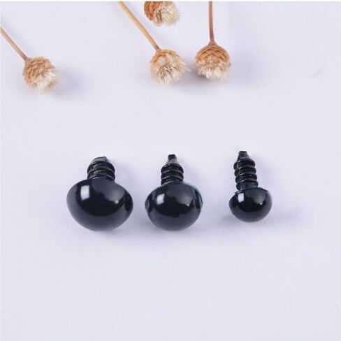 100PCS 8 mm Black Doll Eyes for DIY Plush Toys Round Plastic Animal Eyes Making Supplies with Secure in Saudi Arabia