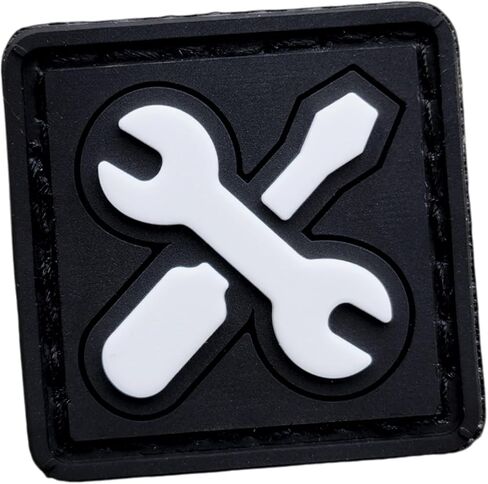 Mini Mechanical Tool PVC Patch – Glow in The Dark Wrench & Screwdriver Icon Hook Backed in Saudi Arabia