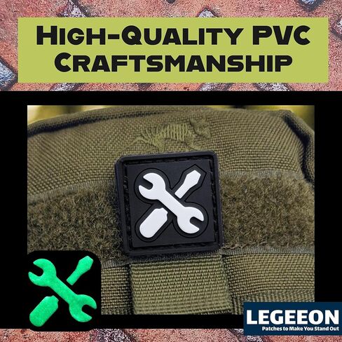 Mini Mechanical Tool PVC Patch – Glow in The Dark Wrench & Screwdriver Icon Hook Backed in Saudi Arabia