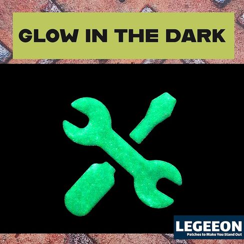 Mini Mechanical Tool PVC Patch – Glow in The Dark Wrench & Screwdriver Icon Hook Backed in Saudi Arabia