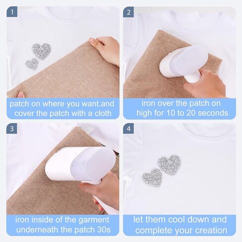 26 Pcs Heart Shape Rhinestone Iron On Patches Adhesive Hot Glue Glitter Silver Rhinestone Love Hearts Crystal Patches for Clothes, Jeans, Shoes, Hats in Saudi Arabia