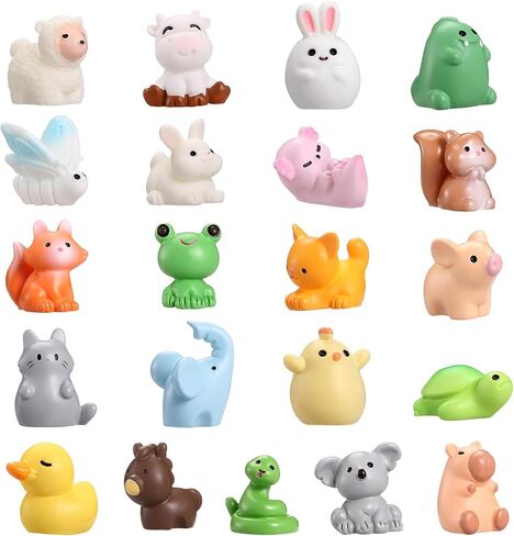 Naler 40 Pcs Mini Resin Animals-20 Styles Resin Animals Variety Pack for Fairy Garden Accessories Aquarium Decor Dollhouse Accessories in Saudi Arabia