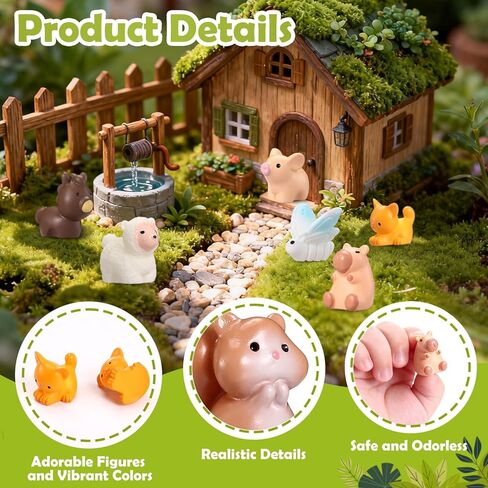 Naler 40 Pcs Mini Resin Animals-20 Styles Resin Animals Variety Pack for Fairy Garden Accessories Aquarium Decor Dollhouse Accessories in Saudi Arabia
