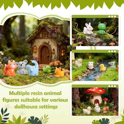 Naler 40 Pcs Mini Resin Animals-20 Styles Resin Animals Variety Pack for Fairy Garden Accessories Aquarium Decor Dollhouse Accessories in Saudi Arabia