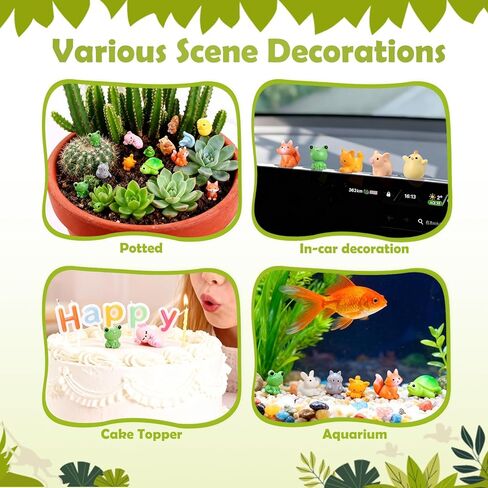 Naler 40 Pcs Mini Resin Animals-20 Styles Resin Animals Variety Pack for Fairy Garden Accessories Aquarium Decor Dollhouse Accessories in Saudi Arabia