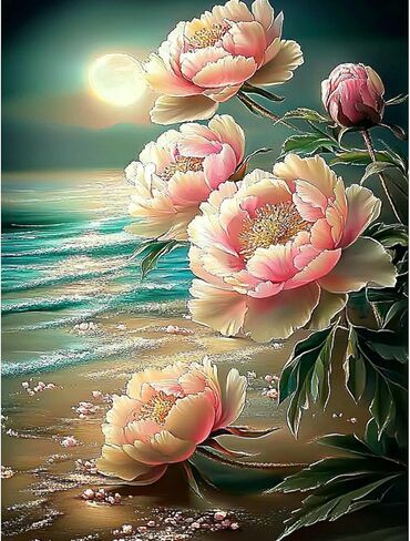 Miwixy Flowers Diamond Art Kits for Adults,Colorful Flowers Diamond Painting Kit,5D Full Drill Hibiscus Diamond Dots Paintings,Round Diamond Art Canvas for Beginners Home Wall Decor12x12inch in Saudi Arabia