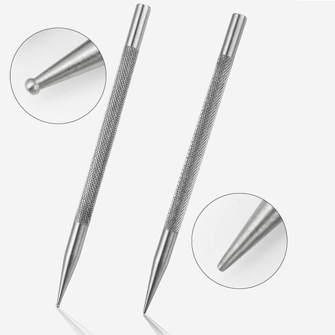 قطعتان من أقلام الكتابة الجلدية، أداة تحديد المواقع الجلدية المصنوعة من الفولاذ المقاوم للصدأ أداة تحديد المواقع DIY أداة الحرف اليدوية لنحت الحرف اليدوية in Kuwait