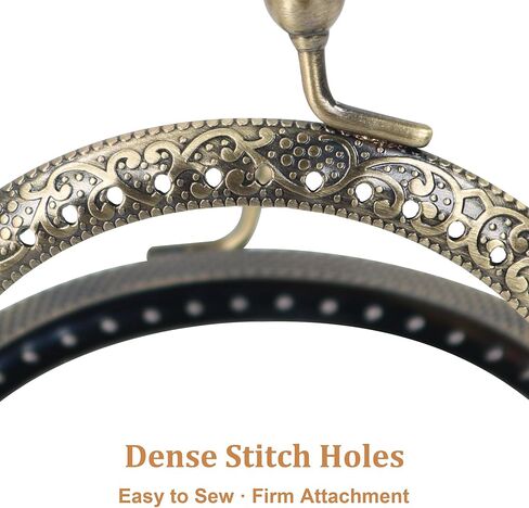 3PCS Metal Purse Frame Kiss Clasp, Vintage Rhinestone Arch Bag Frame Hardware, Retro Coin Purse Closure for Handbags, Wallets & DIY Sewing Crafts in Saudi Arabia