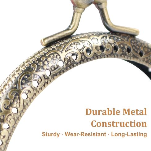 3PCS Metal Purse Frame Kiss Clasp, Vintage Rhinestone Arch Bag Frame Hardware, Retro Coin Purse Closure for Handbags, Wallets & DIY Sewing Crafts in Saudi Arabia
