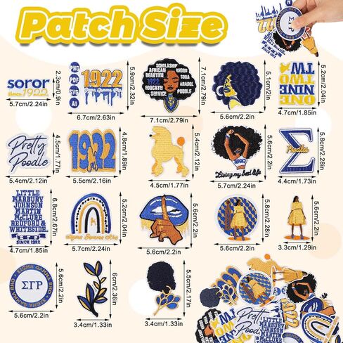 18 Pcs Sigma Gamma Rho Sorority Embroidered Patches ΣΓΡ Iron On Patches Sigma Rho Gamma Paraphern Sew on Patches for Clothes Jackets Jeans Backpacks Hats DIY Patches in Kuwait