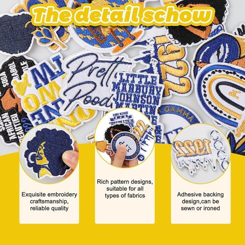 18 Pcs Sigma Gamma Rho Sorority Embroidered Patches ΣΓΡ Iron On Patches Sigma Rho Gamma Paraphern Sew on Patches for Clothes Jackets Jeans Backpacks Hats DIY Patches in Kuwait