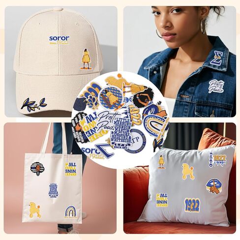 18 Pcs Sigma Gamma Rho Sorority Embroidered Patches ΣΓΡ Iron On Patches Sigma Rho Gamma Paraphern Sew on Patches for Clothes Jackets Jeans Backpacks Hats DIY Patches in Kuwait