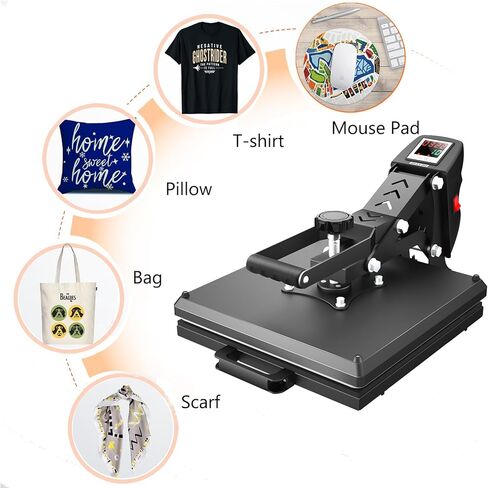 AKEYDIY 15" x 15" Heat Press for T Shirts Slide Out - Fast Heating for Sublimation, Industrial Even Heat Transfer & Precise Temp Control, Shirt Heat Press for Vinyl & Fabric Projects (15x15 Black) in Saudi Arabia