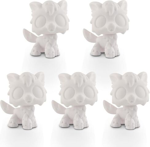 5Pcs White Base for Mini Pet Shop White Mold Blank Base Animals Figurine 909 1116 Collie Shorthair Cat Dachshund Handmade DIY Paint Design Your Pet (Dachshund) in Saudi Arabia