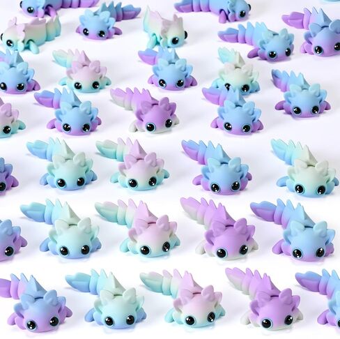 Soulchen 24 Pcs 3D Printed Axolotl Figures Charms Sensory Mini Fidget for Axolotl Valentines Party Favors Birthday Party Supplies Tiny Animal Figures for Animal Gift(Multicolor) in Saudi Arabia