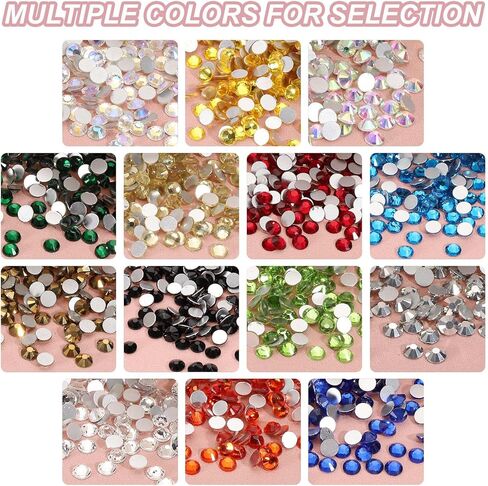 PATIKIL 2880Pcs SS16 Round Flatback Rhinestones, 3.8-4.0mm Flat Back Crystal Glass Gems Diamonds for DIY Crafts Clothes Shoes Nail Art Decoration, Emerald Green in Saudi Arabia