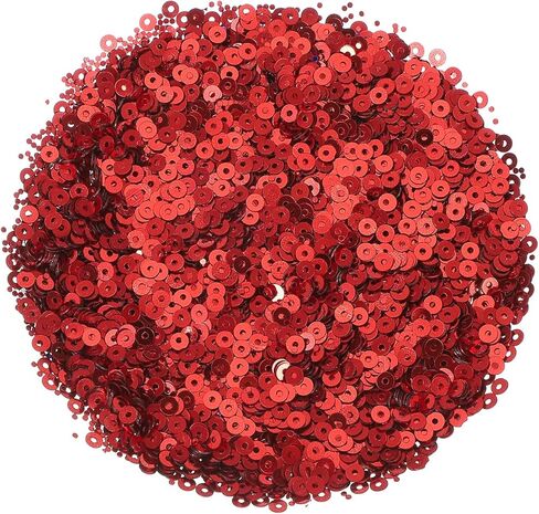 uxcell 30000Pcs Flat Sequin Paillettes, 3mm/0.12" Flat Round Loose Sequin with Single Holes - 3.53 oz (100g) for DIY Crafts Sewing Embroidery Clothing, Red in Saudi Arabia
