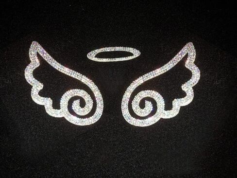 1pc Angel Wing Bling Rhinestone Sticker Decals Universal for Cars DIY Crafts Arts Clothing in Saudi Arabia