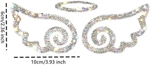 1pc Angel Wing Bling Rhinestone Sticker Decals Universal for Cars DIY Crafts Arts Clothing in Saudi Arabia