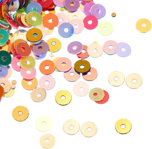 MECCANIXITY 10000 Pcs 4MM Flat Loose Sequins Bulk Cup Sequins Embroidery Paillettes Round Spangles with Holes for Jewelry Making Crafts Sewing Makeup Nail, Mixed Color in Saudi Arabia