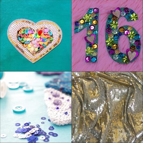 MECCANIXITY 10000 Pcs 4MM Flat Loose Sequins Bulk Cup Sequins Embroidery Paillettes Round Spangles with Holes for Jewelry Making Crafts Sewing Makeup Nail, Mixed Color in Saudi Arabia