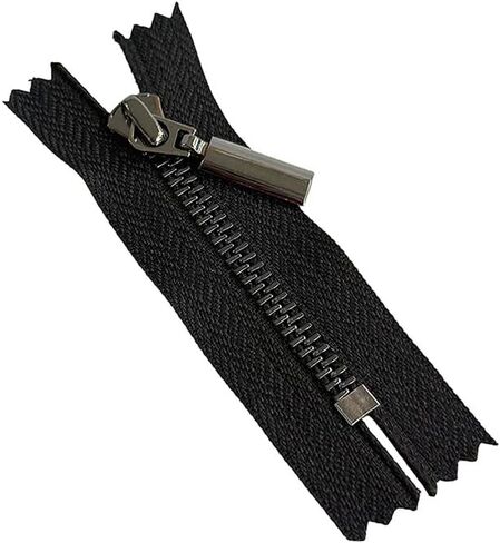 Zipper JN #5 High End Shiny Gunmetal Non-Separating, Closed-End Zipper with Automatic Lock Design Drop for Pant Dress Bag Tape Color Black - Choose Your Length (Black #580JN, 20" Inches) in Saudi Arabia
