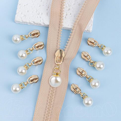 Framendino, 60 Pack Pearl Zipper Pulls #5 Metal Replacement Slider for Craft Making in Saudi Arabia