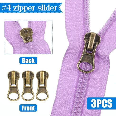 Qianyu 62 Pcs Zipper Repair Kit Metal Zippers Retainer Box Zipper Pull Replacement Top Stop Bottom Replacement Fix Zip Head On for Repairing Coats Jackets Tents Backpacks Sleeping Bag Luggage in Saudi Arabia