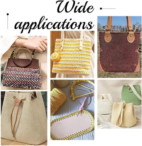 6PCS PU Leather Bag Bottom Base Crochet Bag Bottom DIY Hand-Woven Bottom Rectangle Knitting Crochet for Handbag Purse Tote Shoulder CrossbodyCrafts Making in Saudi Arabia