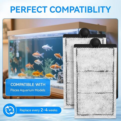 Carbon Cartridge Replacement for Aquatop Pisces Filter Aquariums, Fits All Pisces Models Filter Fish Tank, Premium Activated Carbon – PCS-RCI – 2 Pcs in Saudi Arabia
