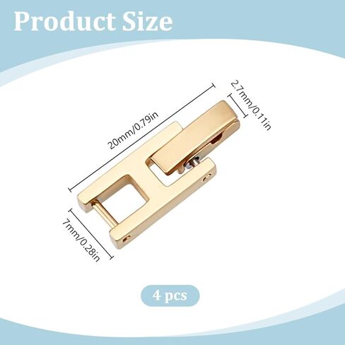 WEBEEDY 4 PCS Fold Over Clasp Set for Bracelet or Watch Stainless Steel Watch Extension Clasp Square Metal Strap Replacement Accessories for Jewelry Making Women Adults DIY Craft,Gold,20x7mm in Saudi Arabia