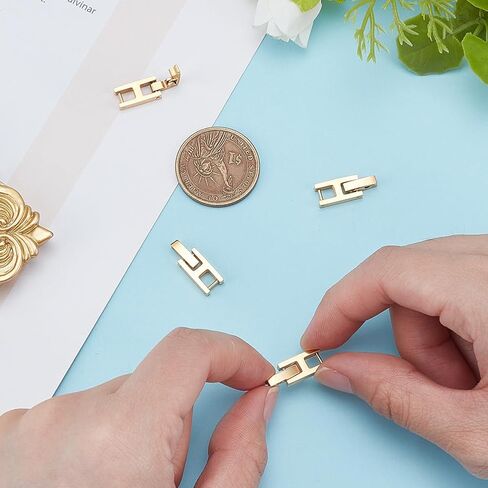 WEBEEDY 4 PCS Fold Over Clasp Set for Bracelet or Watch Stainless Steel Watch Extension Clasp Square Metal Strap Replacement Accessories for Jewelry Making Women Adults DIY Craft,Gold,20x7mm in Saudi Arabia