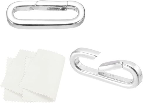 PATIKIL 13x10mm 925 Sterling Silver Spring Gate Rings, 2Pcs Oval Spring Clasps Necklace Enhancer Shortener Closures Connector for Jewelry Making Necklaces DIY, Silver Tone in Saudi Arabia