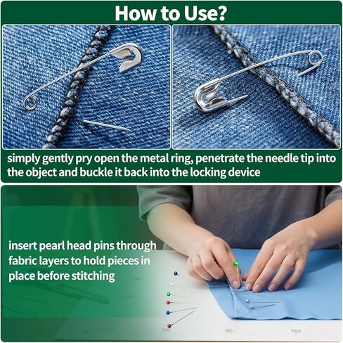 1470Pcs Sewing Pins Set with Storage Case for Fabric, 1.6inch Straight Pins with Pearlized Ball, Mini Small Large Safety Pin for Dressmaker and Crafts Making in Saudi Arabia