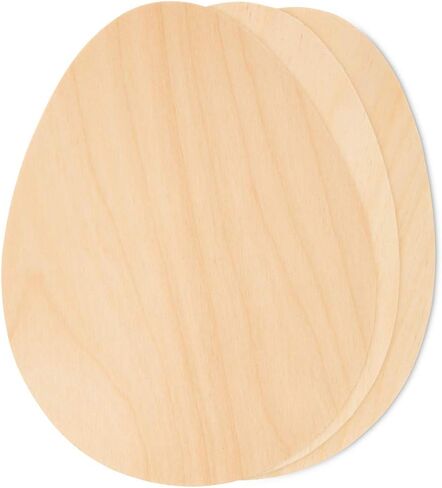 Wooden Easter Eggs Cutouts 7 x 5.5 x 1/8 Inch, Pack of 5 Unfinished Wooden Egg Shape Cutouts, Birch Wood, Easter DIY Project, by Woodpeckers in Saudi Arabia