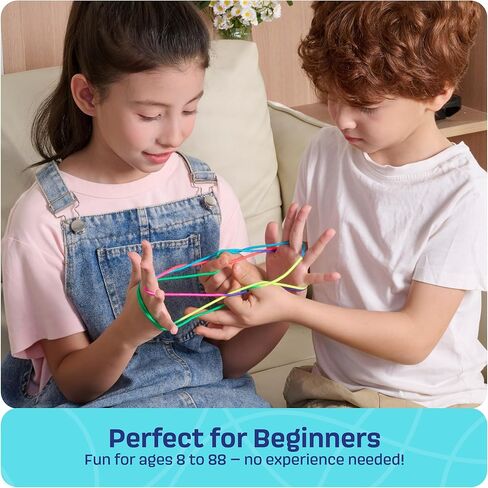 مجموعة ألعاب Dan&Darci Cats Cradle String - هدايا للفتيات بعمر 8 9 10 11 12 عامًا - هدايا فريدة للأطفال - حشو سلة - هدية للفتيات في مرحلة ما قبل المراهقة - لعبة أطفال للأعمار من 6 إلى 8 سنوات - لعبة نشاط للأطفال in Kuwait