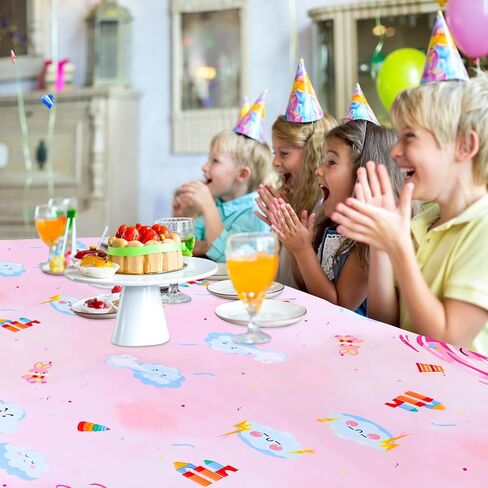 PHOGARY 2 PCS Two Nado Party Tablecloths, Two Nado Birthday Decorations Girl Disposable Rectangle Table Cover Plastic Tornado Party Table Cloth for 2nd Birthday Decorations for Girl 54" X 108" in Saudi Arabia