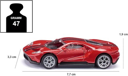 Siku 1526, Ford GT Classic Sports Car, Metal/Plastic, Red, Compatible with Other Models of The Same Scale in Saudi Arabia