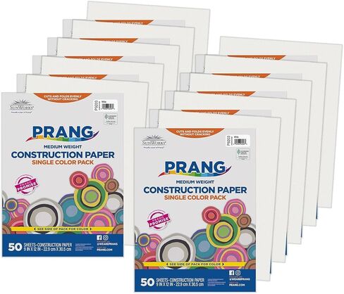 Pacon SunWorks 9" x 12" Construction Paper, White, 50 Sheets/Pack, 10 Packs (PAC9203-10) in Saudi Arabia