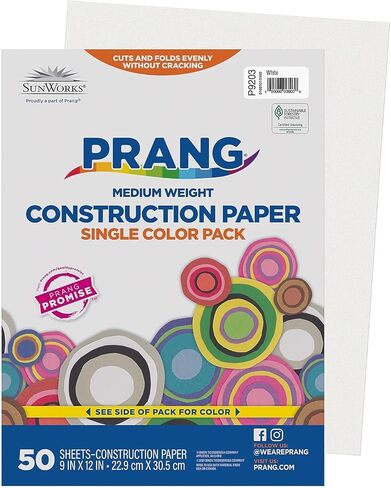 Pacon SunWorks 9" x 12" Construction Paper, White, 50 Sheets/Pack, 10 Packs (PAC9203-10) in Saudi Arabia