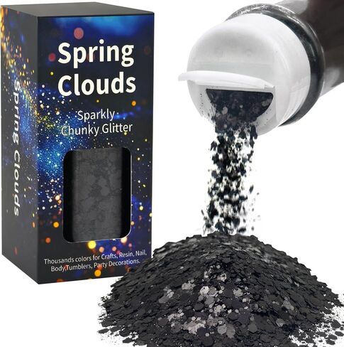 Holographic Chunky Glitter, 2 oz/56.7g White Sparkly Bulk Craft Glitter for Resin Art Crafts Tumbler Jewelry Making, Cosmetic Body Glitter for Face Hair Nail Lip Eye Makeup Party Festival (White) in Saudi Arabia