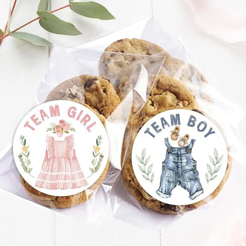 ملصقات تكشف عن الجنس للأولاد أو البنات، ملصقات Team Boy Team Girl لحفلات الكشف عن الجنس - مجموعة مستديرة مقاس 2 بوصة مكونة من 84 قطعة in Saudi Arabia