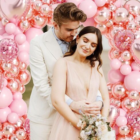 Valentines Day Balloons Kit, Valentines Day Decorations for Bedroom with Rose Gold Pink I LOVE YOU Balloons Rose Petals for Anniversary Mothers Day Wedding Romantic Decorations Special Night in Saudi Arabia